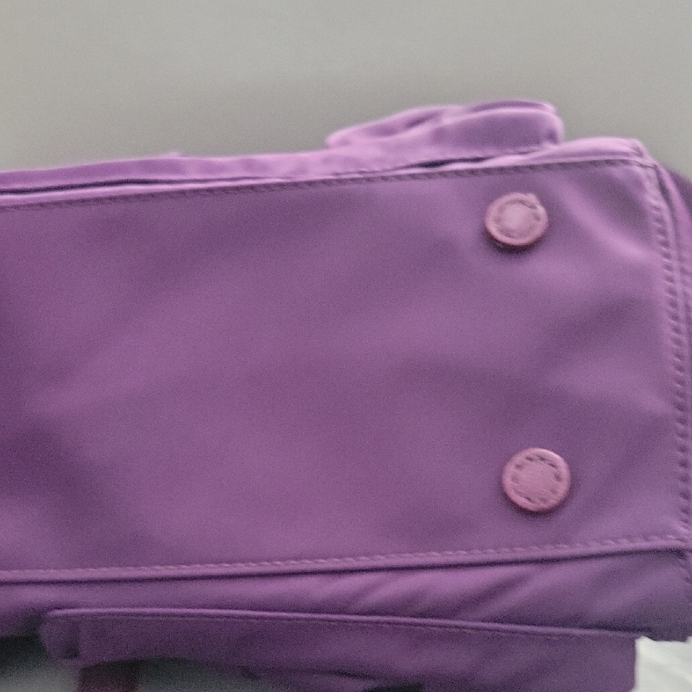 MZ Wallace Purple Gathered Pocket Shoulder Bag with Gold Hardware - Picture 8 of 9